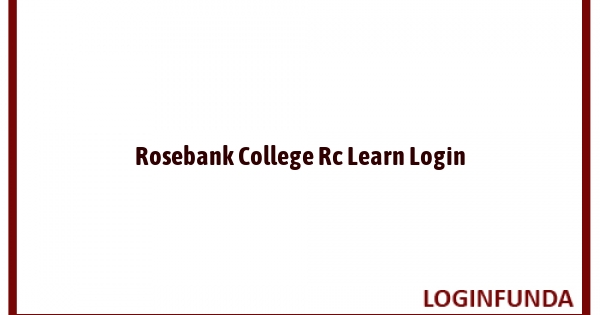 Rosebank College Rc Learn Login