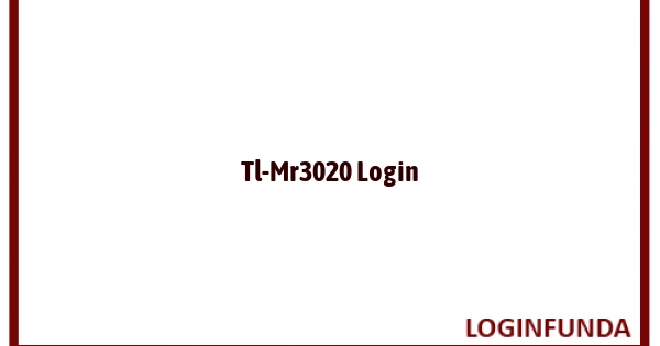 Tl-Mr3020 Login