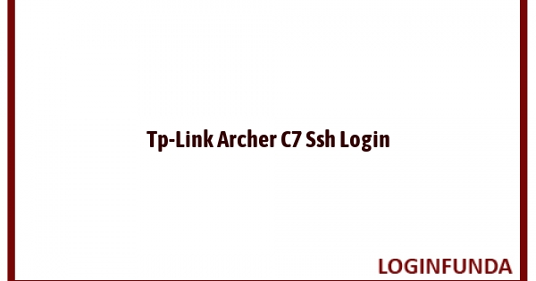 Tp-Link Archer C7 Ssh Login