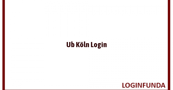 Ub Köln Login