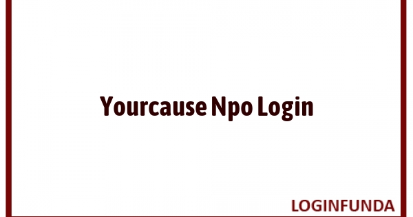 Yourcause Npo Login